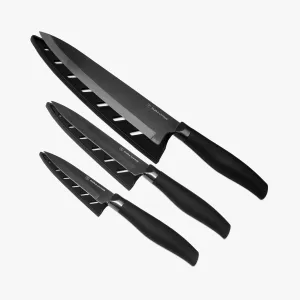 Christmas sale Kitchen Titan 3-Piece Knife Black Set Sale-priced -