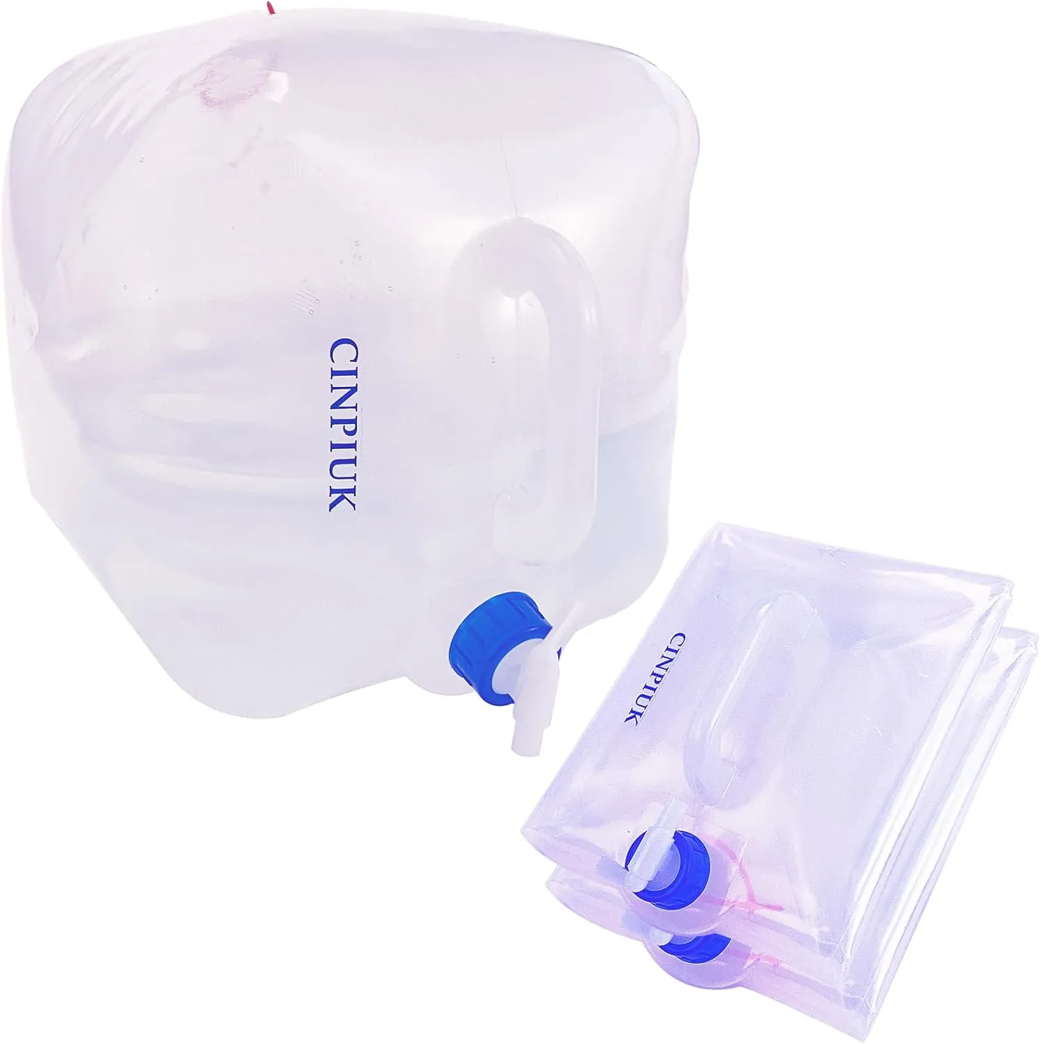 CINPIUK 5 Gallon Collapsible Water Container with Spigot, Camping Water Jug, Outdoor Water Storage Cube Portable Water for Hiking, Fishing, Emergency, 2Pcs