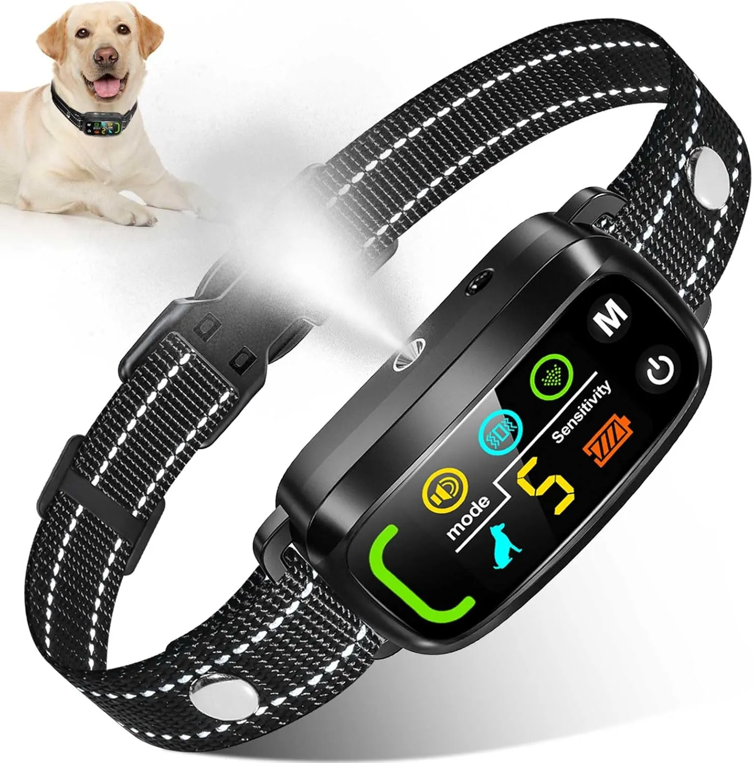 Citronella Bark Collar for Dogs [No Spray Refill] Spray Dog Training Collar, Anti Barking Training Collar with 5 Adjustable Sensitivity Beep Vibration Spray Bark Collar for L/M/S