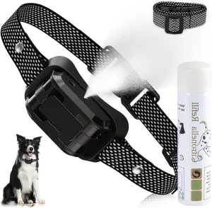 Citronella Bark Collar, Spray Dog Collar [1 Citronella Refill] Level 3 Sensitivity Adjustable Waterproof Chargeable Bark for Small, Medium & Large Dog