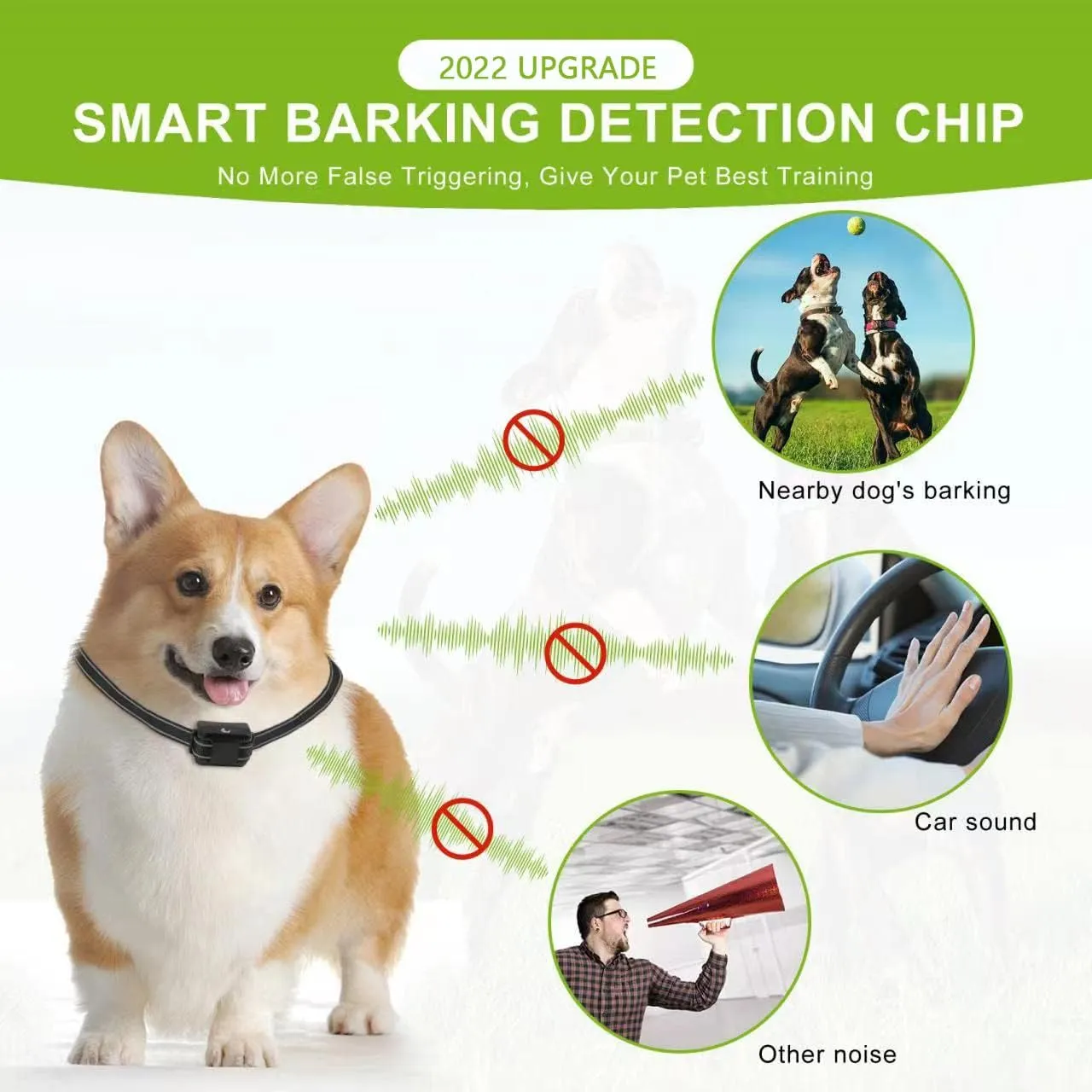 Citronella Dog Bark Collar, Dog Barking Collar with 2 Adjustable Sensitivity and Volume of Spray [1 Citronella Spray Refill] No Shock Anti Bark Collars for Small Medium Large Dogs
