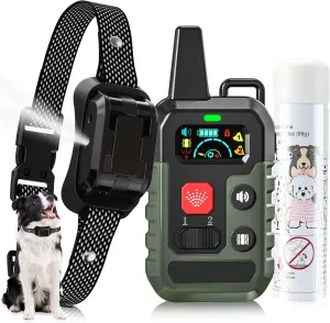 Citronella Training Collar for Dog, [1*Citronella Refill] with Beep/Vibration/Spray 4 Mode & 6 Adjustable Sensitivities Spray Collar, IPX7 Waterproof Safer Spray Dog Training Collar for L/M/S Dogs