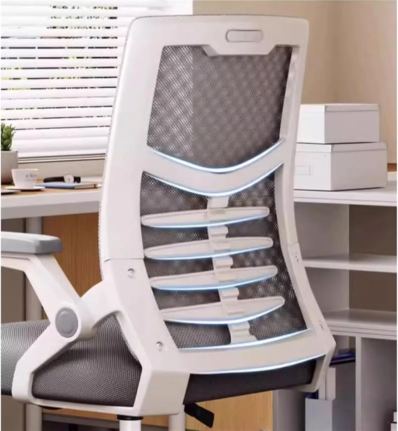Classic High Back Office Chair Ergonomic Desk Chair Breathable Mesh Desk Chair Big and Tall Reclining Comfy Home Office Chair Desk Task Chair(Gris)