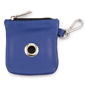 Cobalt Leather Dog Baggie / Pouch
