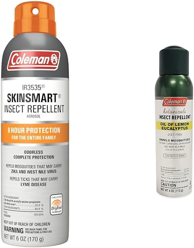 Coleman Insect Repellent Spray Bundle – SkinSmart Non-DEET and Botanicals Non-DEET Lemon Eucalyptus Sprays