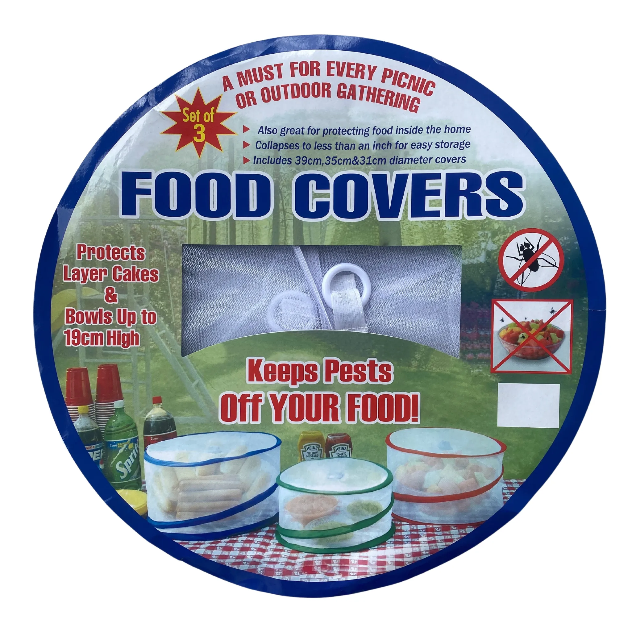 Collapsible Food Covers - 3 Piece Set | Protect Food Outdoors