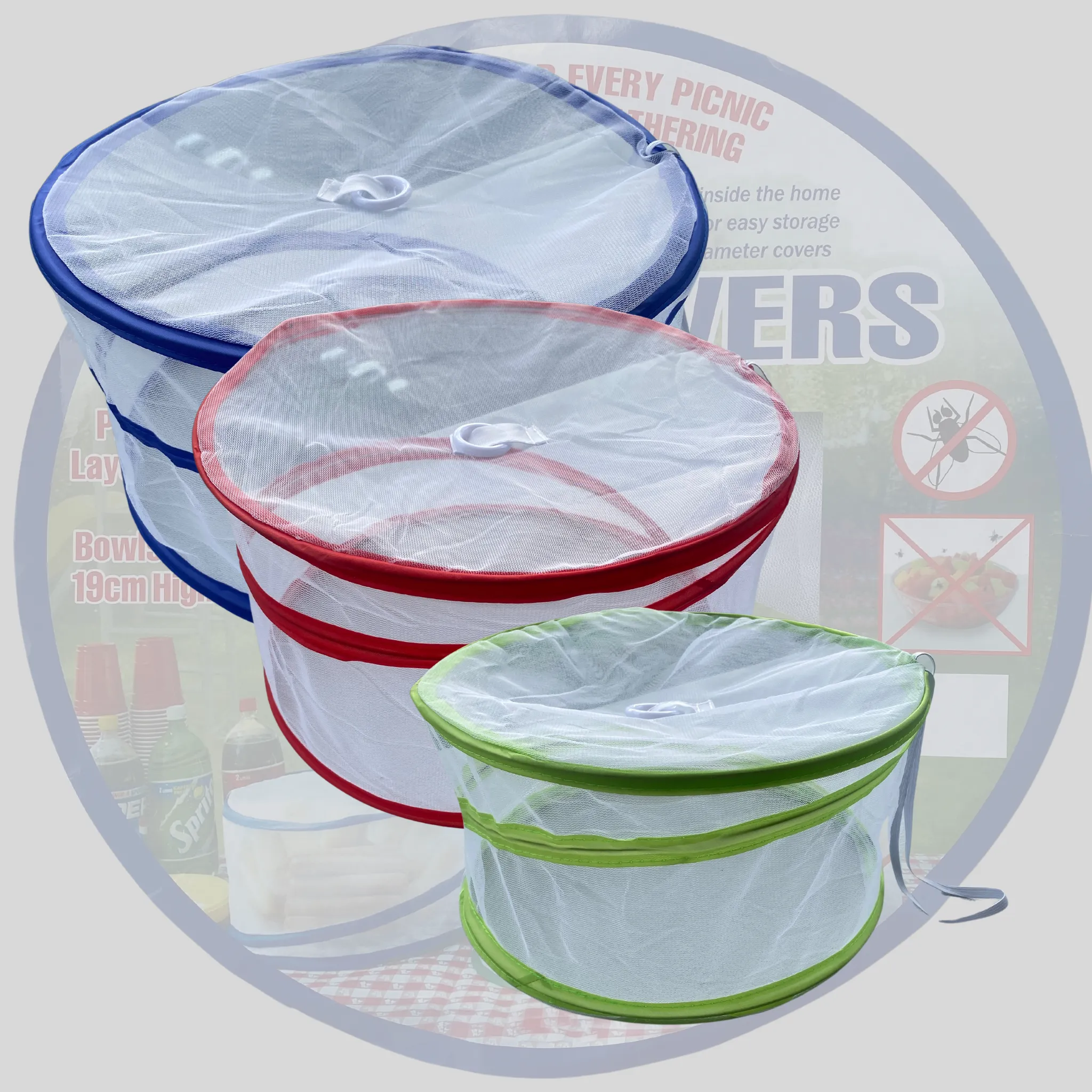 Collapsible Food Covers - 3 Piece Set | Protect Food Outdoors