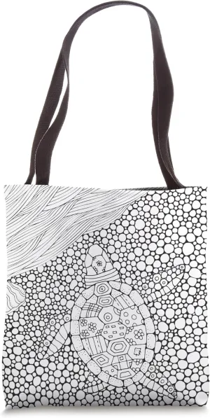 Color Your Bag Choose Your Own Colors Abstract Sea Turtle Tote Bag