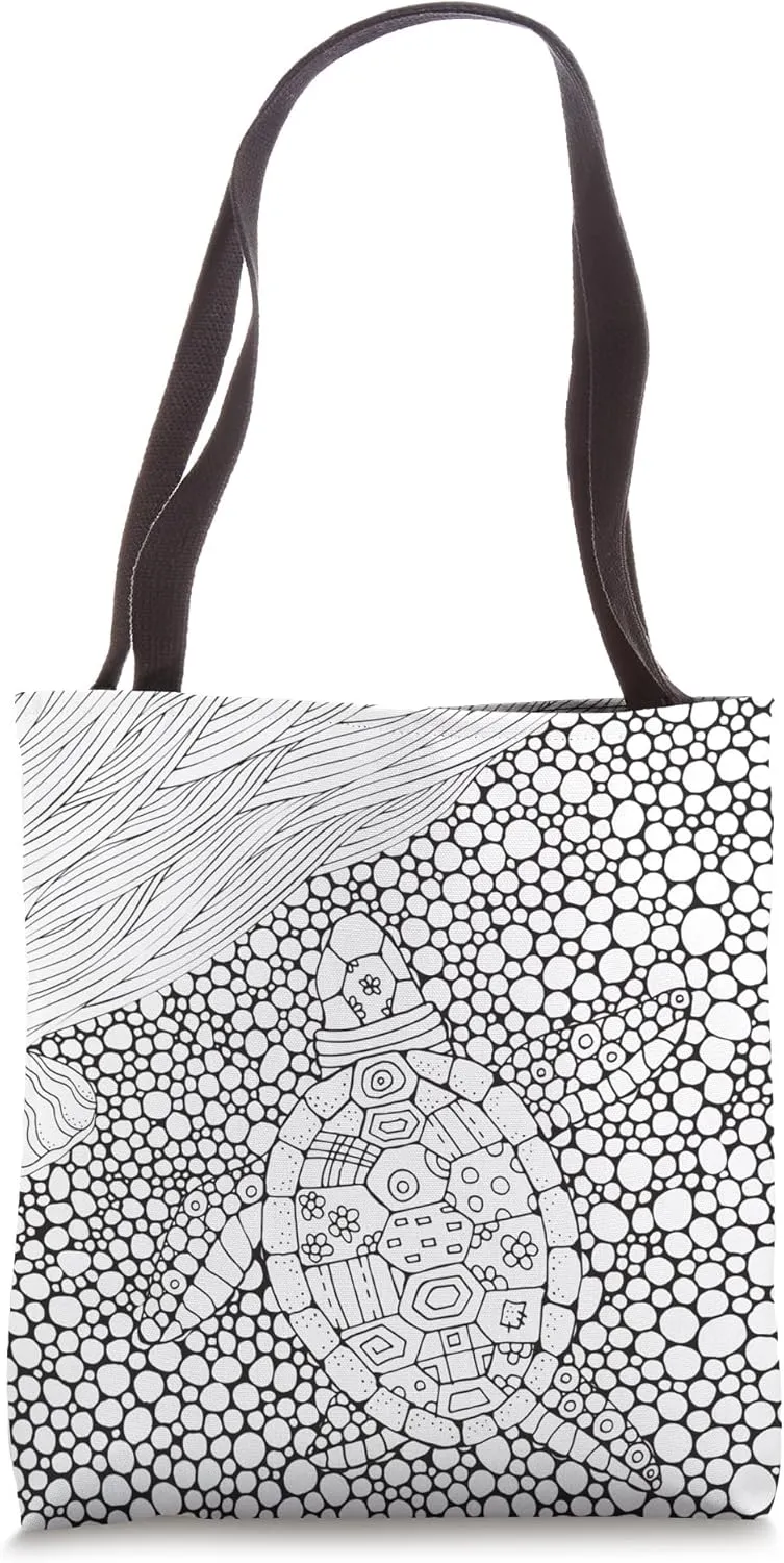 Color Your Bag Choose Your Own Colors Abstract Sea Turtle Tote Bag