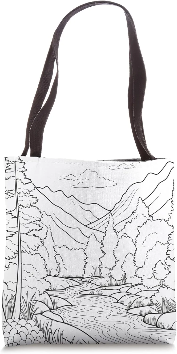 Color your Bag Choose Your Own Colors Coloring Adult Nature Tote Bag