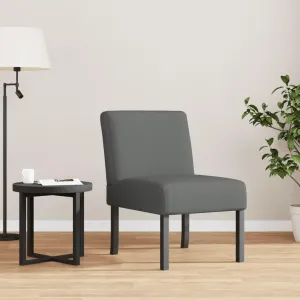 Comfortable Upholstered Slipper Chair for Lounging, Supportive Backrest, Thickly-Padded Seat, Dark Gray Fabric