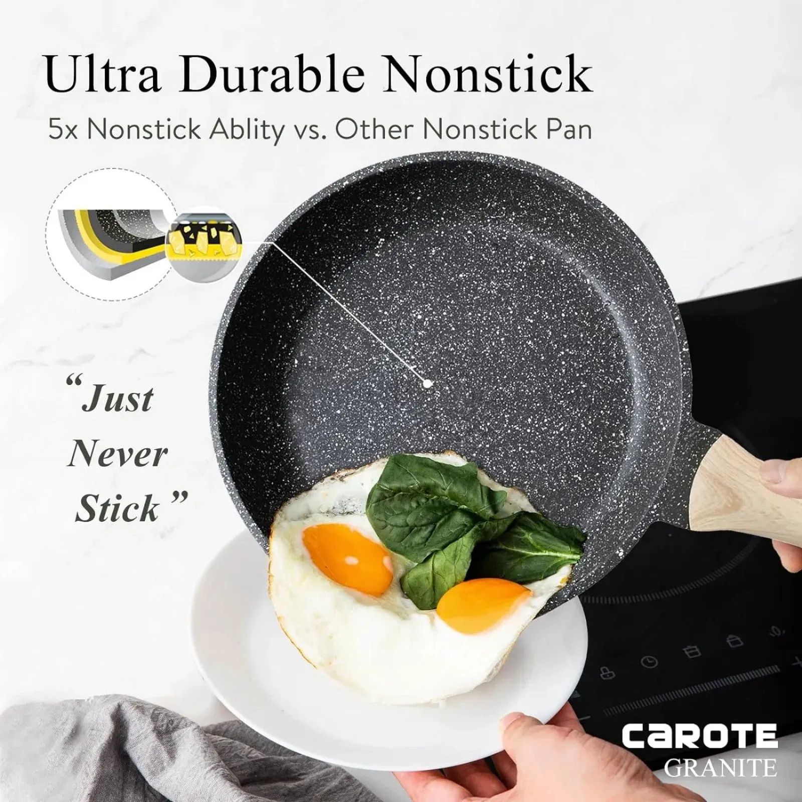 Cooking Set, Set Sticky LunaLulink Great price drop Granite Cookware 12-Piece Flash sale Nonstick