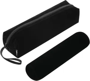 Cosmos Velvet Watch Roll Pouch Organizer Travel Storage Bag Watch Travel Carry Case Bag Water Pouch Organizer with Removable Roll Insert Velvet Holder, Black Color
