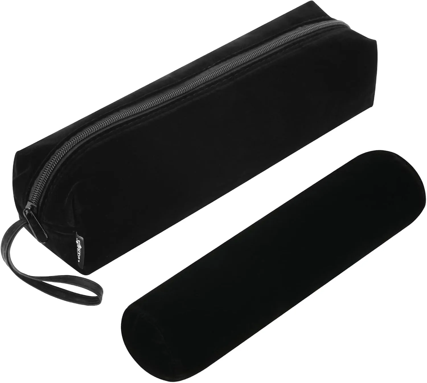 Cosmos Velvet Watch Roll Pouch Organizer Travel Storage Bag Watch Travel Carry Case Bag Water Pouch Organizer with Removable Roll Insert Velvet Holder, Black Color