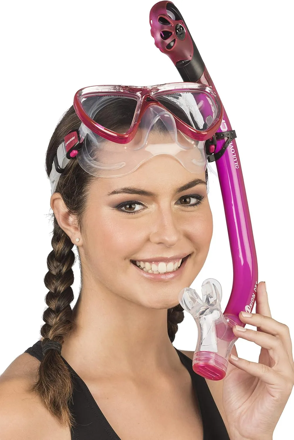 Cressi Adult Snorkel Set (Mask, Dry Snorkel, Adjustable Fins) - Light for Travel - Bonete Pro Dry Set: Designed in Italy
