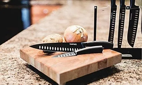 Cuisinart C77NS-7P Classic Nonstick Edge Collection 7-Piece Cutlery Knife Set with Acrylic Stand, Black