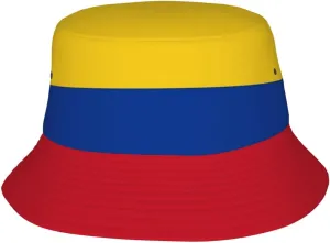 Cute Colombia Flag Bucket Hats for Women Men Packable Colombian Bucket Fisherman Hat Outdoor Summer Beach Sun Hats