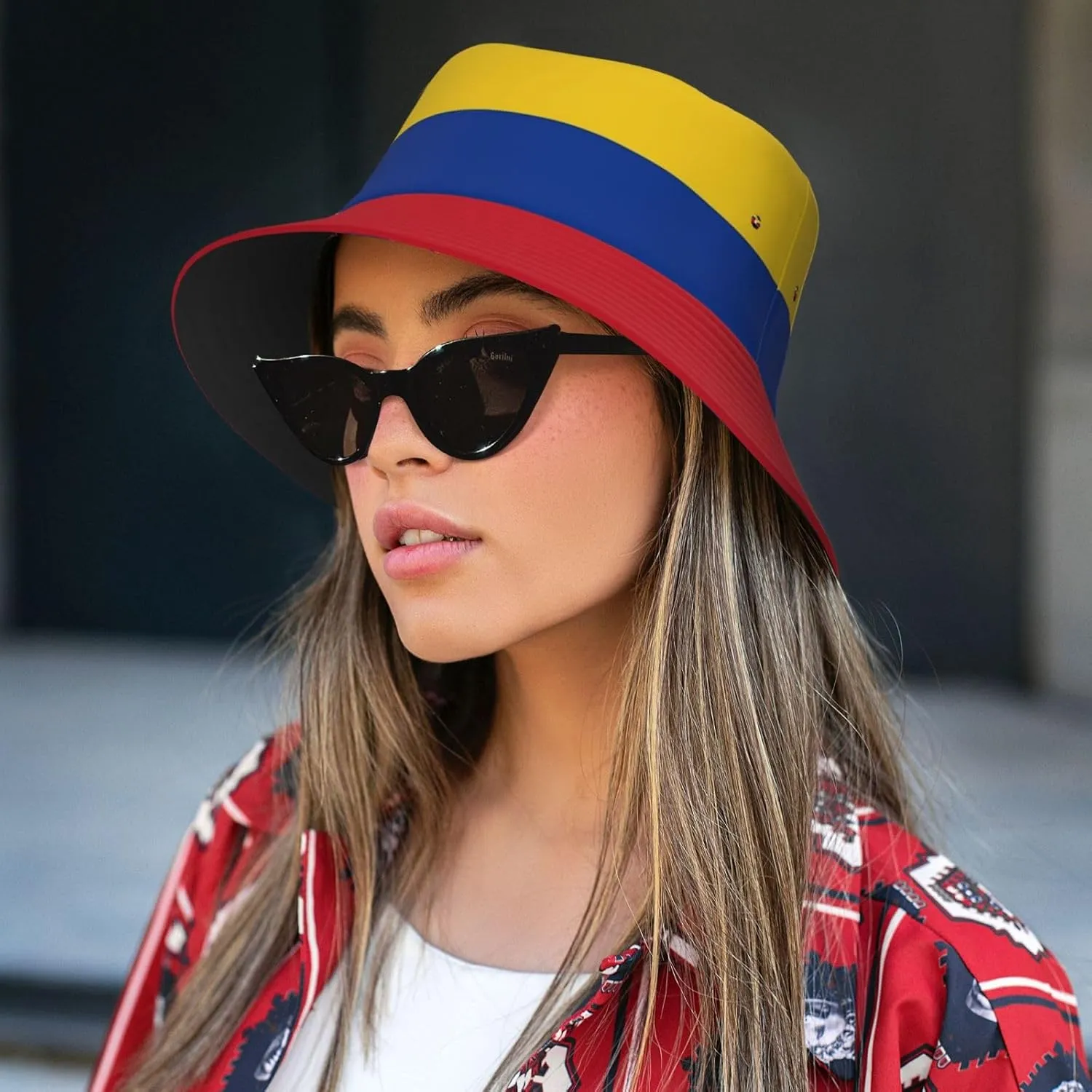 Cute Colombia Flag Bucket Hats for Women Men Packable Colombian Bucket Fisherman Hat Outdoor Summer Beach Sun Hats