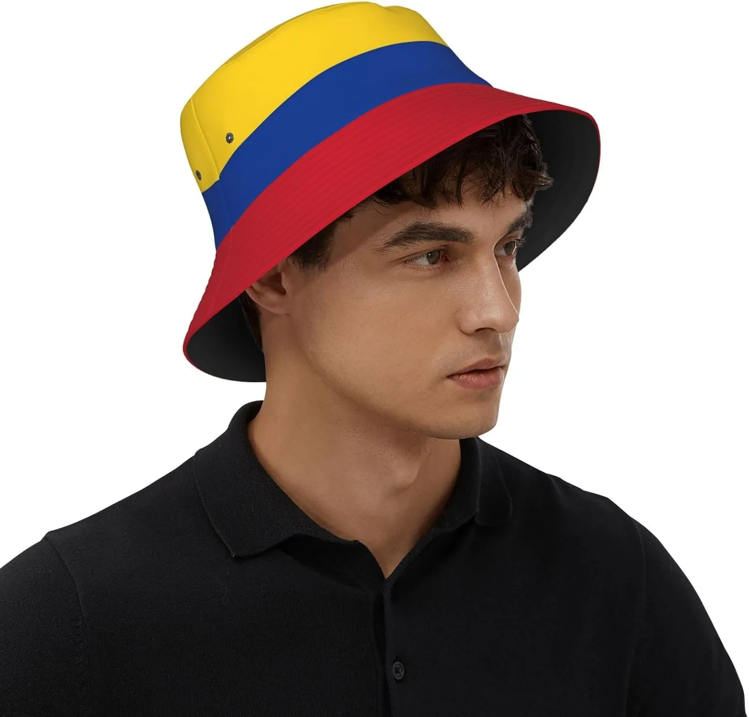 Cute Colombia Flag Bucket Hats for Women Men Packable Colombian Bucket Fisherman Hat Outdoor Summer Beach Sun Hats