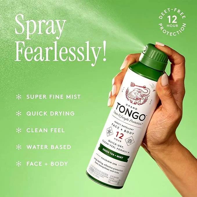 DEET-Free Green Tea   Mint Insect Repellent with Picaridin- The 12 Hour Protection, DEET Alternative