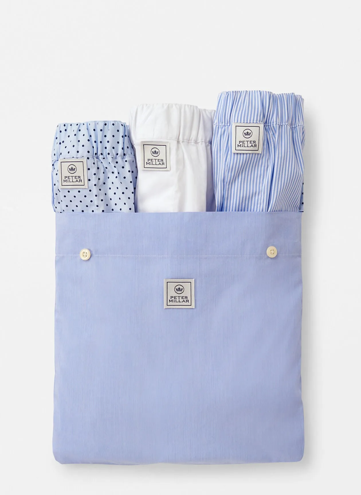 Dempsey Three-Pack Cotton Boxer (Cottage Blue)