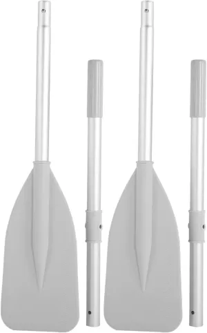 Dinghy Paddle, Boat Oars, with 2Pcs Rod High Toughness Water Sports Paddle Grey Aluminium Alloy Oars Canoe Kayak for Inflatable Boat Rubber Dinghy Water Marine Sports
