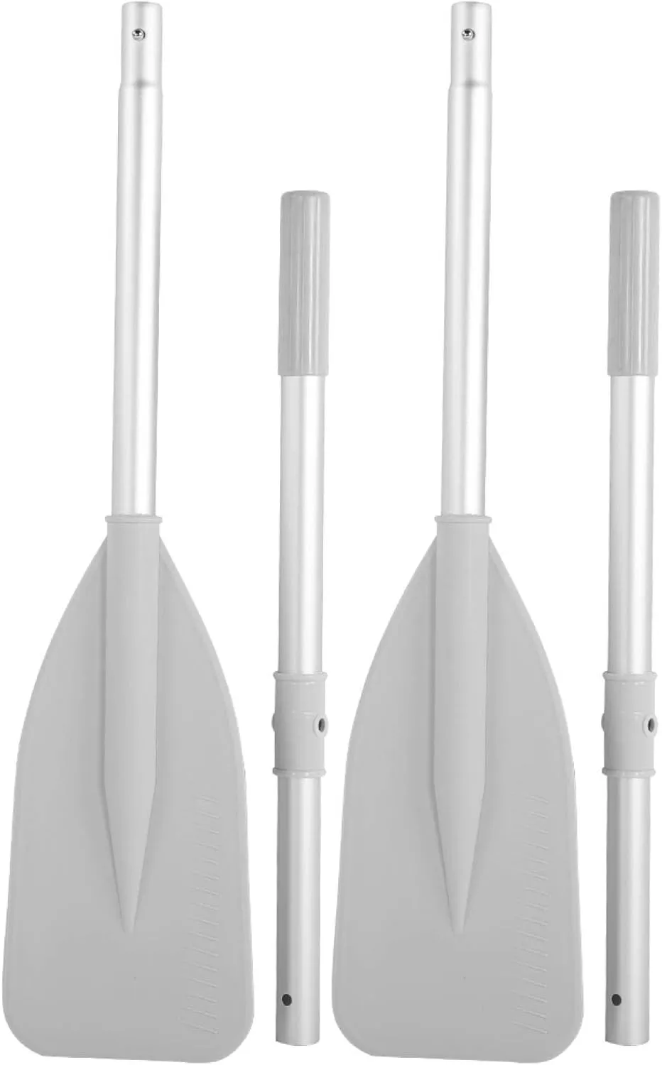 Dinghy Paddle, Boat Oars, with 2Pcs Rod High Toughness Water Sports Paddle Grey Aluminium Alloy Oars Canoe Kayak for Inflatable Boat Rubber Dinghy Water Marine Sports