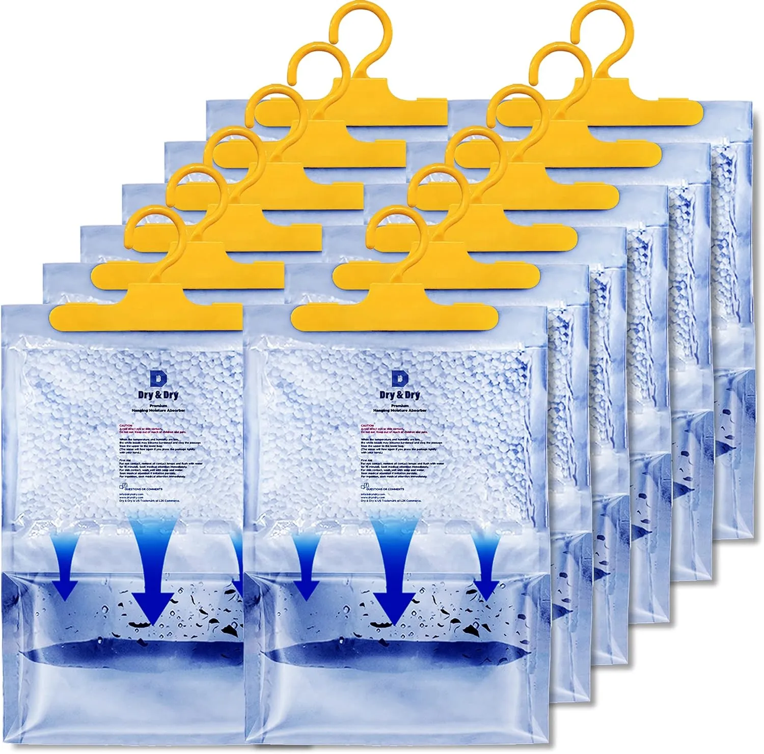 Dry & Dry 12 Pack[14 OZ] Premium Moisture Absorbers Dehumidifiers for Home Dehumidifier for Basement Dehumdifiers for Bedroom Small Dehumidifiers - Dehumidifiers Moisture Absorber