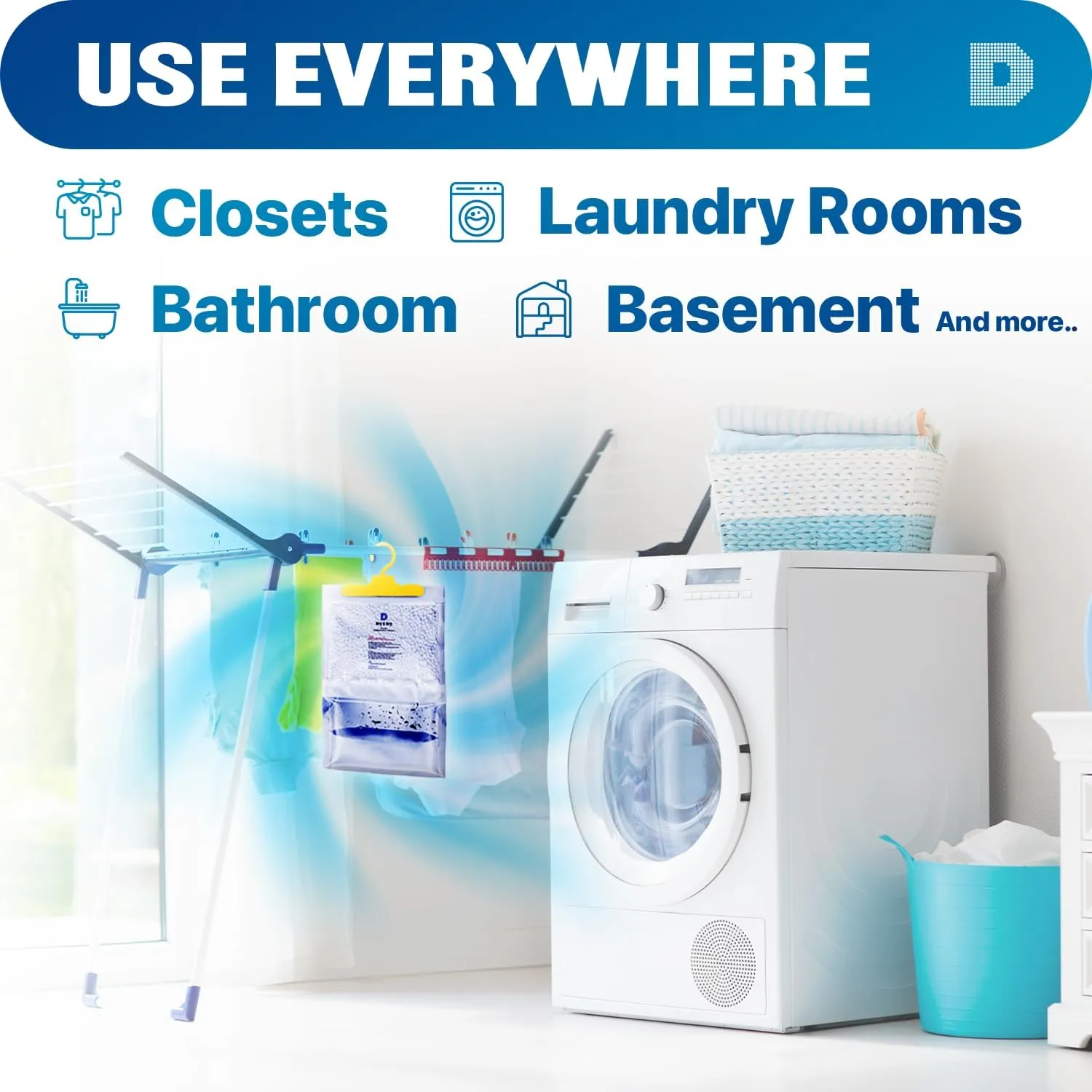 Dry & Dry 12 Pack[14 OZ] Premium Moisture Absorbers Dehumidifiers for Home Dehumidifier for Basement Dehumdifiers for Bedroom Small Dehumidifiers - Dehumidifiers Moisture Absorber