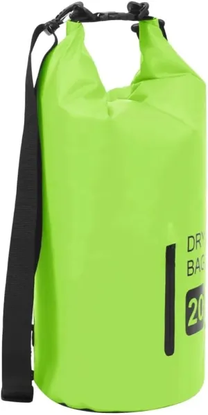 Dry Bag with Zipper Green 5.3 gal PVC