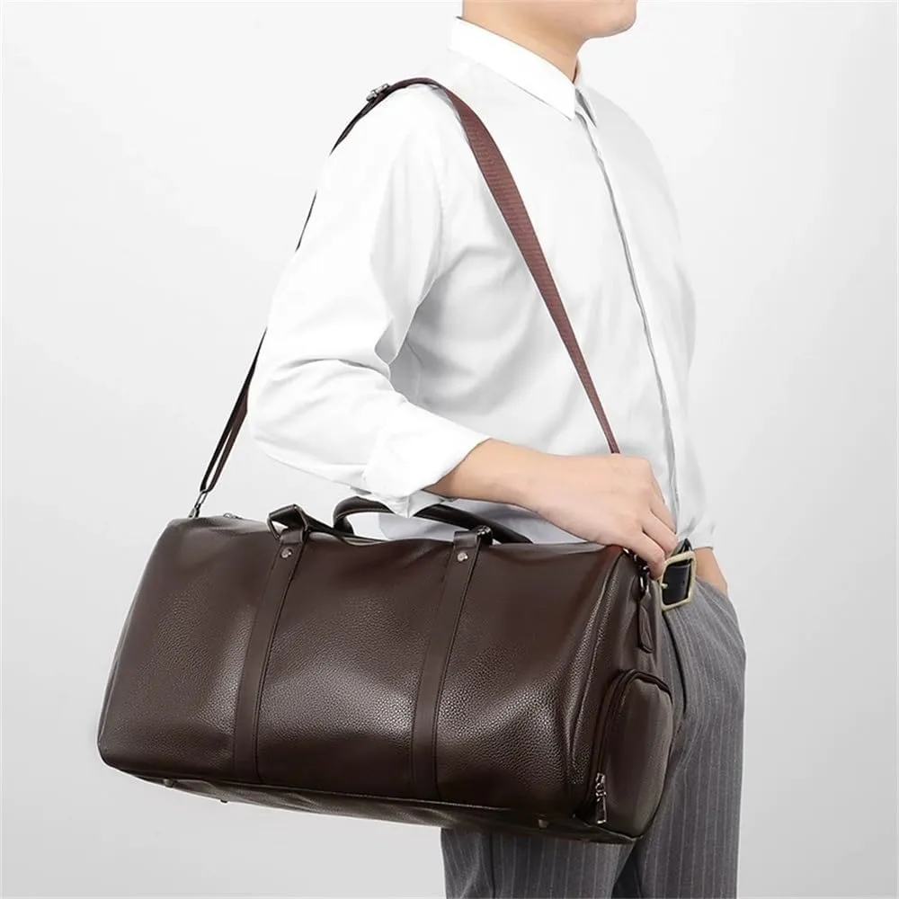 Duffle Bag Business Men's Travel Bag Wet And Dry Gym Bag for Travel, Workout(Brown)