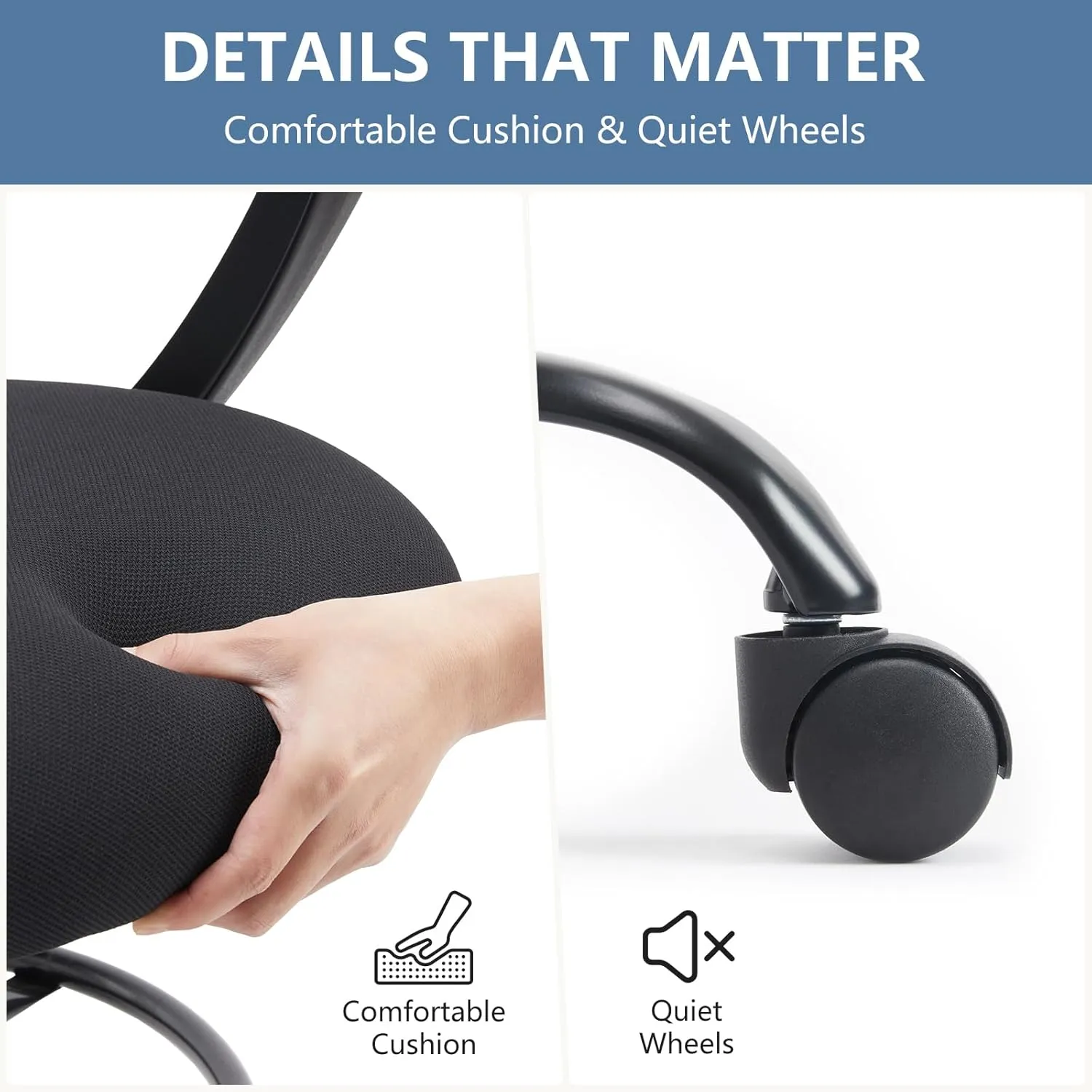 DUMOS Drafting Chair - Ergonomic Tall Office for Standing Desk, Counter with Height Adjustable and Comfortable Lumbar Support, Fixed Armrests, Black