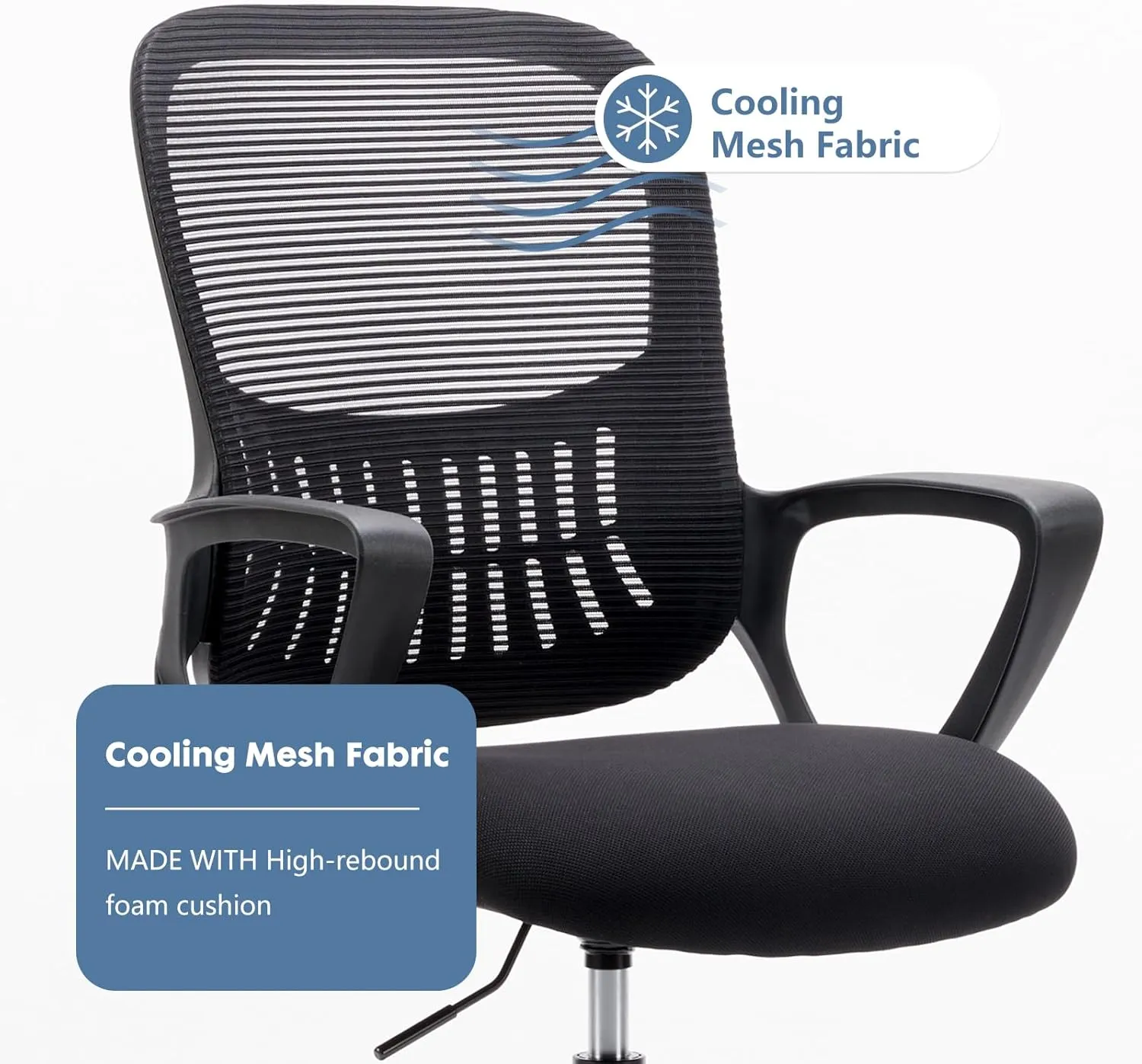 DUMOS Drafting Chair - Ergonomic Tall Office for Standing Desk, Counter with Height Adjustable and Comfortable Lumbar Support, Fixed Armrests, Black