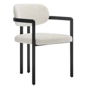 Elio Barrel Fabric and Metal Dining Chair