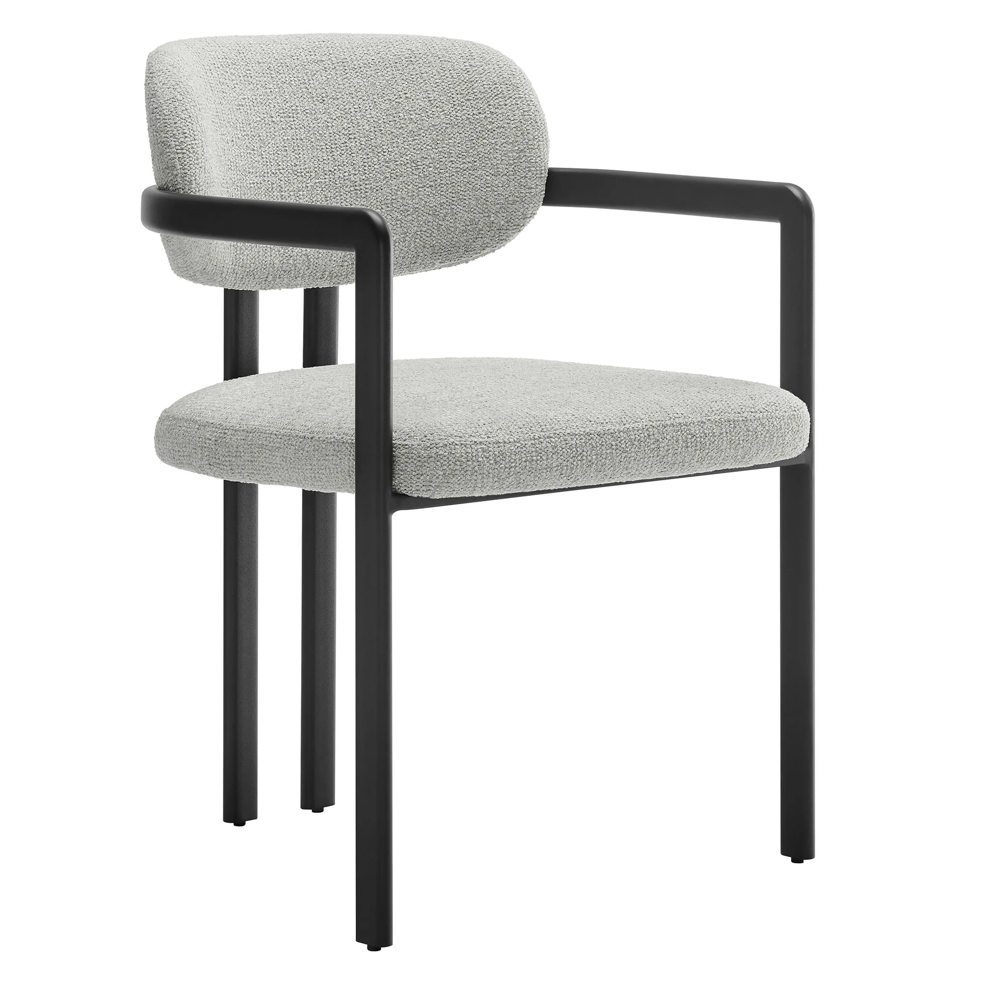Elio Barrel Fabric and Metal Dining Chair