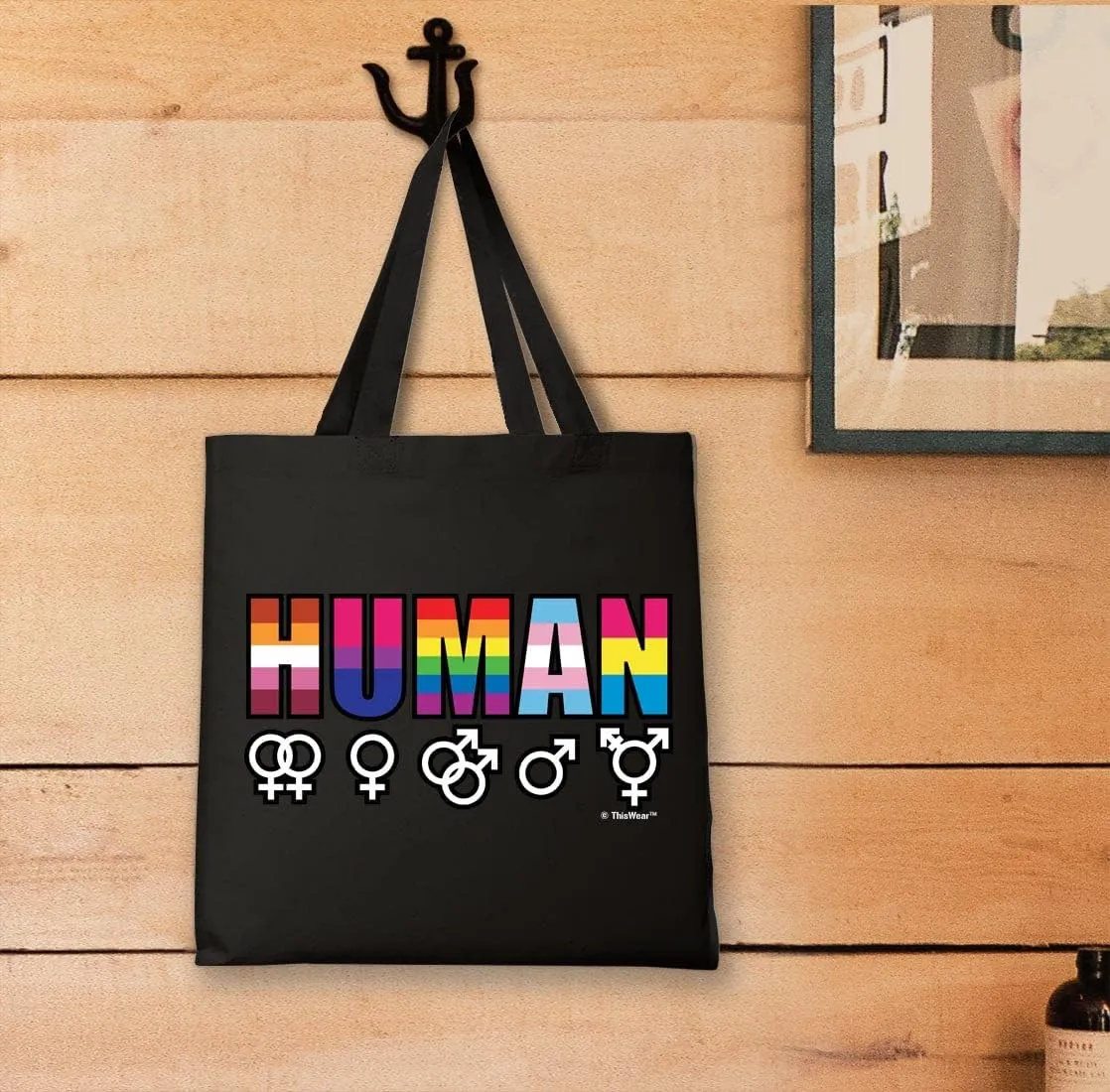 Equality LBGTQIA Human With Gender Symbols Canvas Tote Bag
