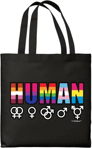 Equality LBGTQIA Human With Gender Symbols Canvas Tote Bag