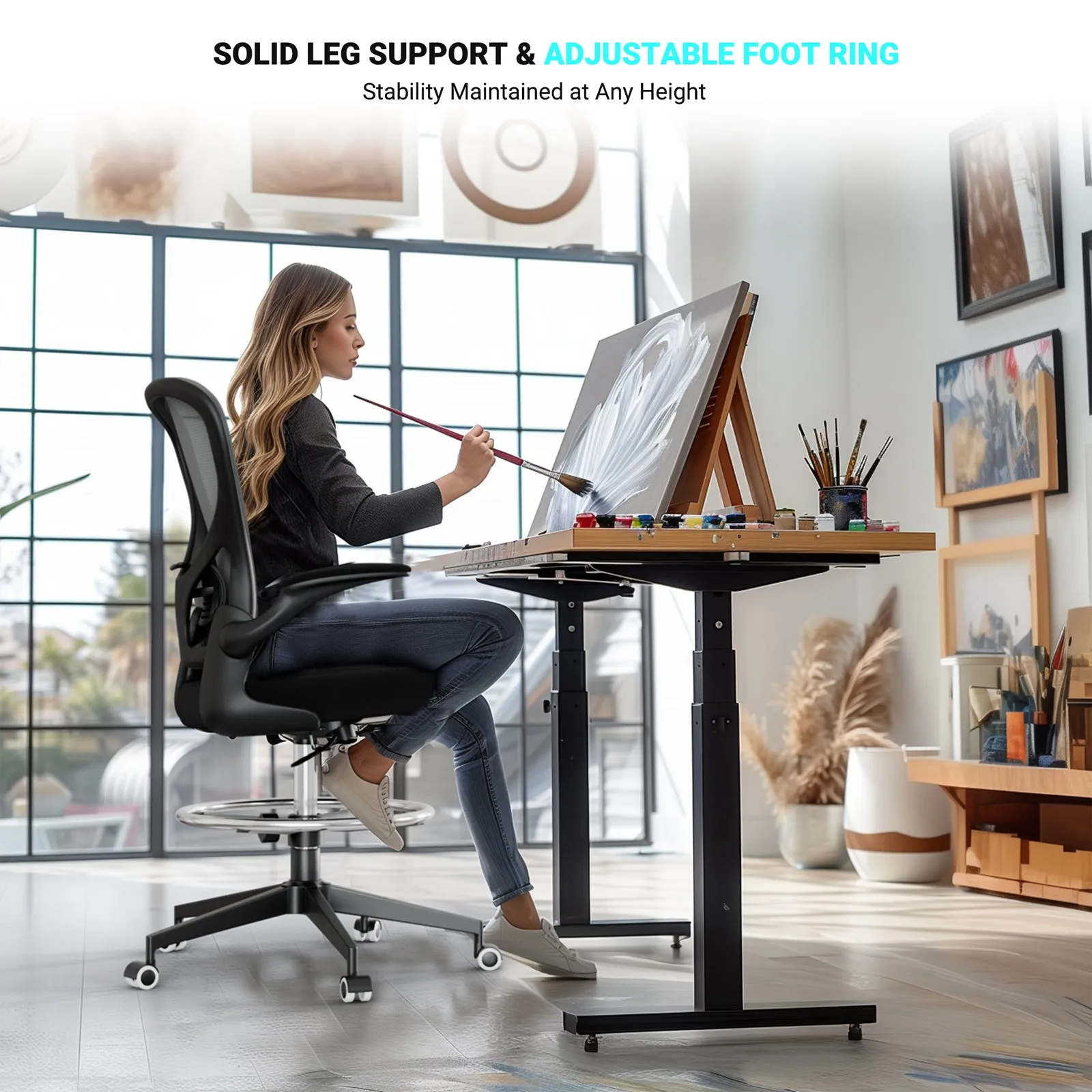 Ergonomic Mesh Drafting Chair - 889
