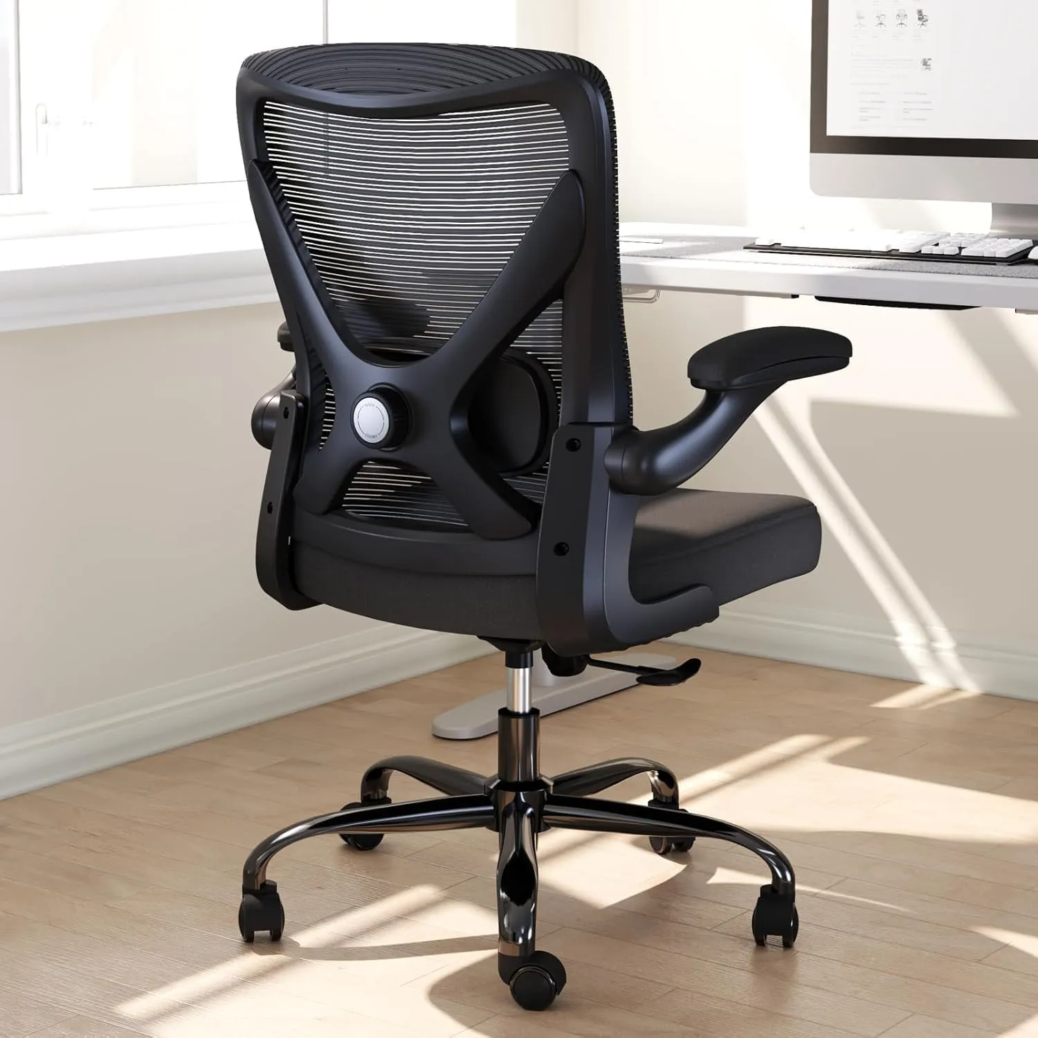 Ergonomic Office Chair with Lumbar Support - Adjustable Computer Desk Chairs for Home Office, Gaming, and Work - Comfortable and Supportive Desk Chairs for Adults (Black)