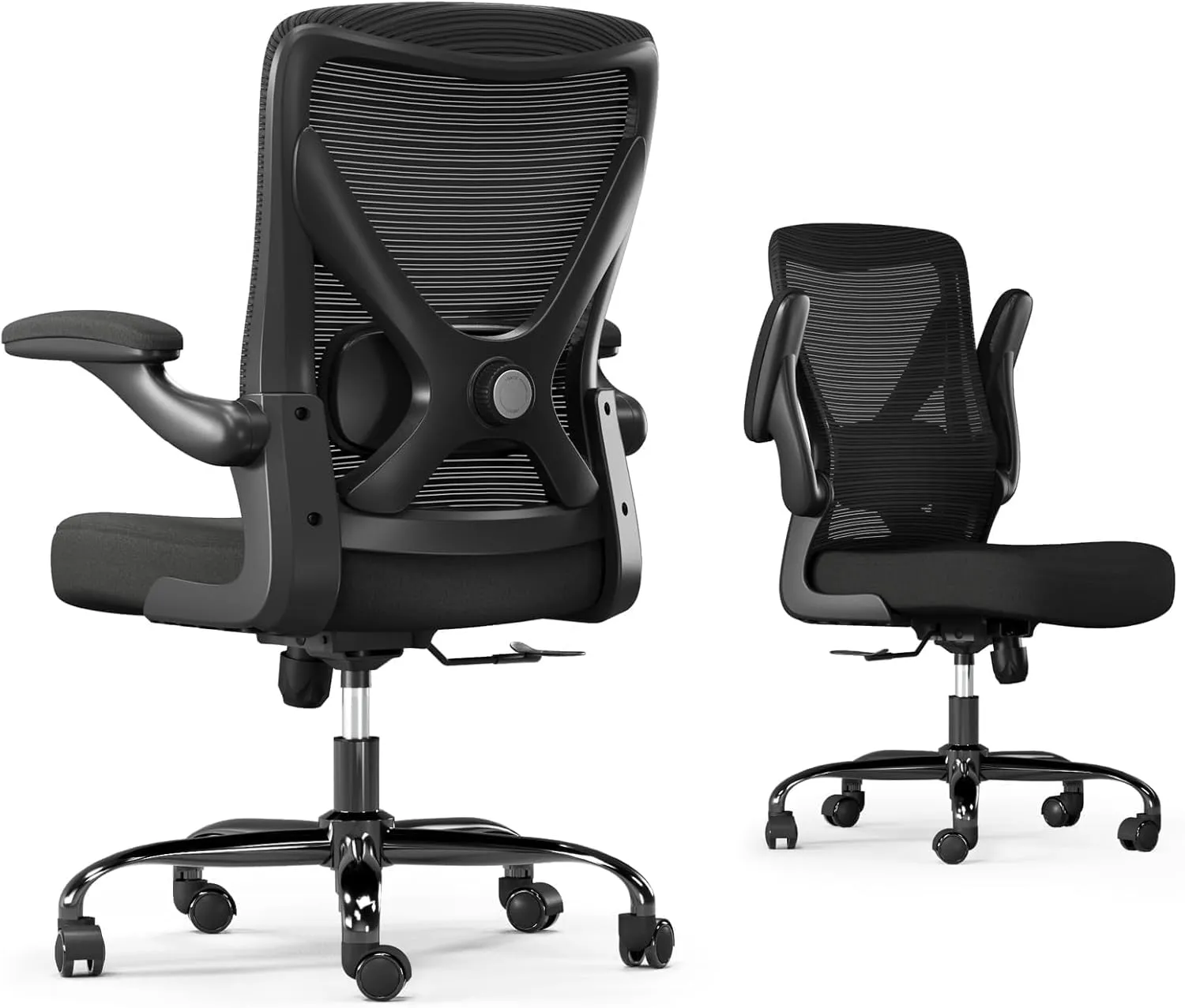 Ergonomic Office Chair with Lumbar Support - Adjustable Computer Desk Chairs for Home Office, Gaming, and Work - Comfortable and Supportive Desk Chairs for Adults (Black)