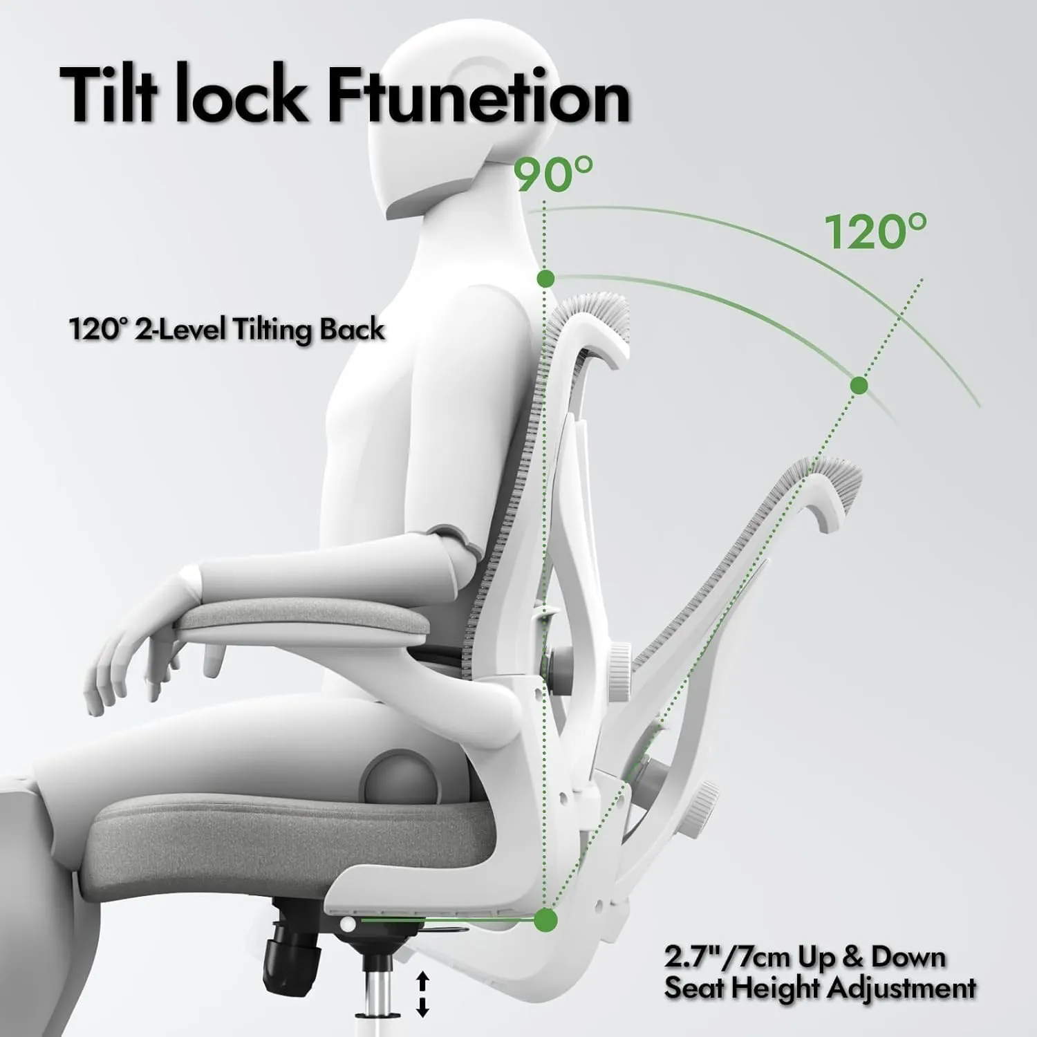 Ergonomic Office Chair with Lumbar Support - Adjustable Computer Desk Chairs for Home Office, Gaming, and Work - Comfortable and Supportive Desk Chairs for Adults(Grey)