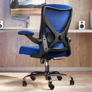 Ergonomic Office Chair - X-Shaped Computer Desk Chair Comfy, Gaming Chair, Office Chair with Lumbar Support, Mesh Office Chairs, Desk Chair for Long Hours(Black Blue)