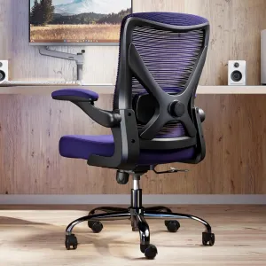 Ergonomic Office Chair - X-Shaped Computer Desk Chair Comfy, Gaming Chair, Office Chair with Lumbar Support, Mesh Office Chairs, Desk Chair for Long Hours(Black Purple)