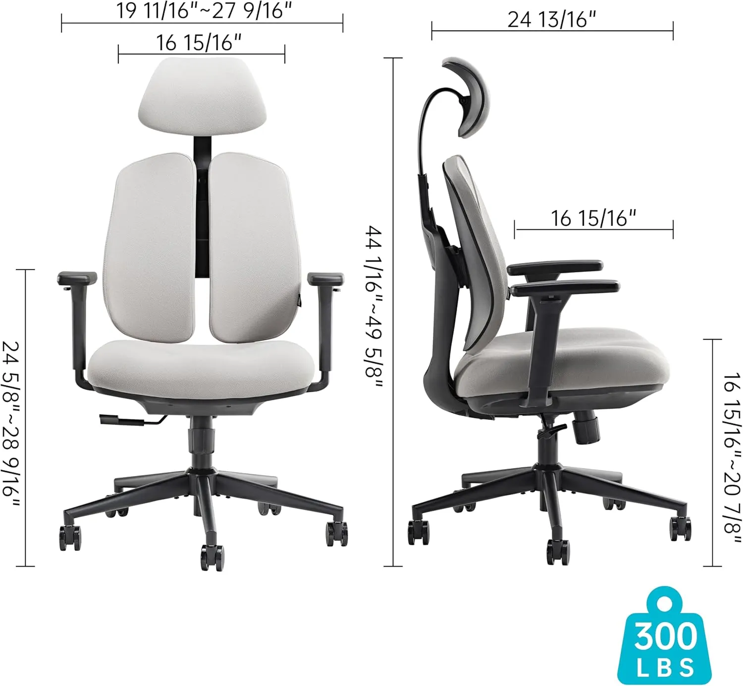EUREKA ERGONOMIC Office Chair Ergonomic with Lumbar Support, High Back Mesh Desk Chairs with Headrest, Adjustable 3D Arms and Tall, Comfortable Office Chair for Back Pain Relief, Grey