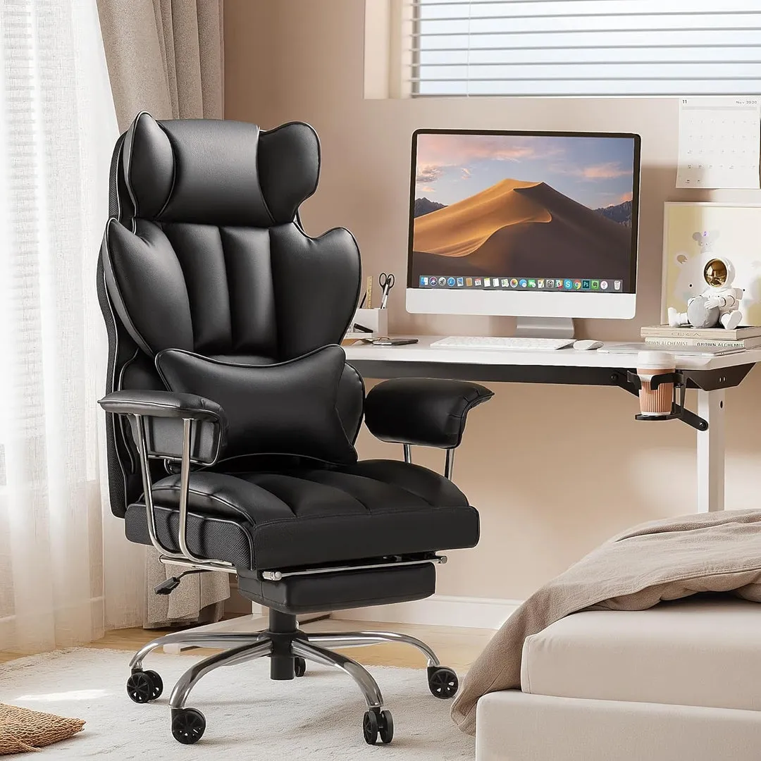 Executive High Back Office Chair with Adjustable Padded Armrest