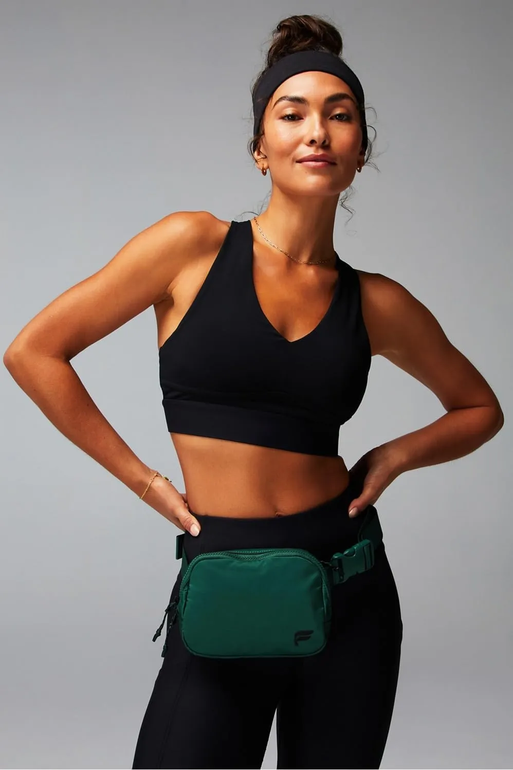Fabletics The Belt Bag, Quick Dry, Zip Pockets, Everpine Shine, OS