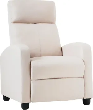 FDW Recliner Chair Home Theater Seating Reclining Sofa Push Back Recliner with Lumbar Support and Fabric Padded Seat Backrest for Living Room (Fabric Beige)