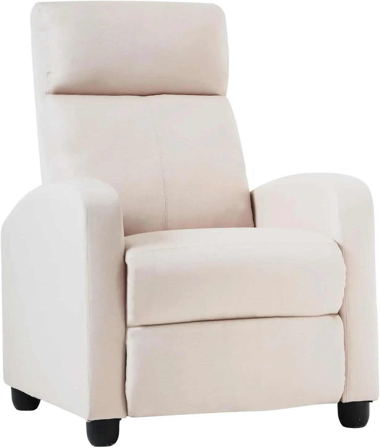 FDW Recliner Chair Home Theater Seating Reclining Sofa Push Back Recliner with Lumbar Support and Fabric Padded Seat Backrest for Living Room (Fabric Beige)