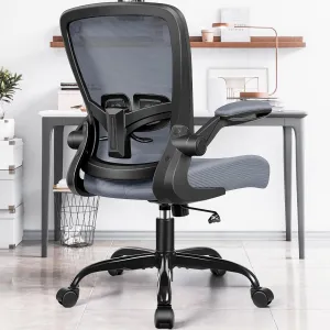 FelixKing Office Chair, Ergonomic Desk Chair with Adjustable Height and Lumbar Support Swivel Desk Computer Chair with Flip up Armrests for Conference Room (Dark Gray)