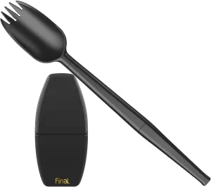 FinalSpork Collapsible, Reusable Metal Spork with Travel Case | Pocket-Sized | Stainless Steel & Platinum Grade Silicone | Eco-Friendly | Assorted Colors